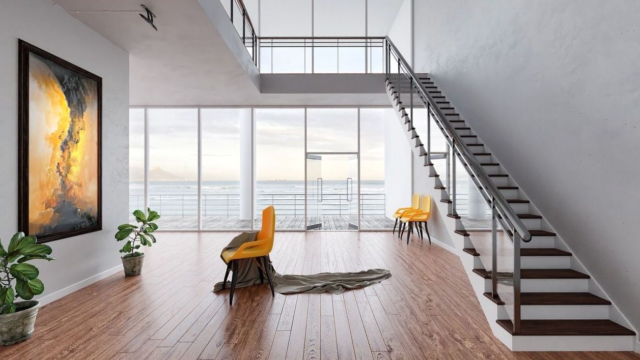 Kitchen with marble island